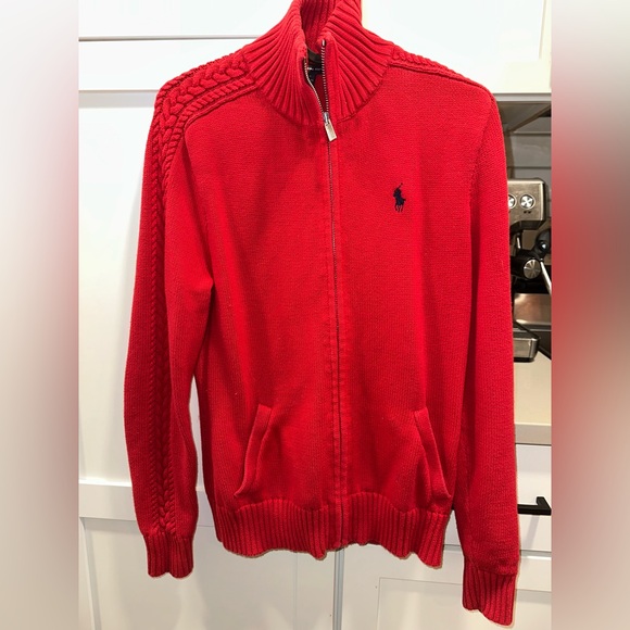 Ralph Lauren - Cable-Knit Cotton Full-Zip Sweater - Picture 2 of 6